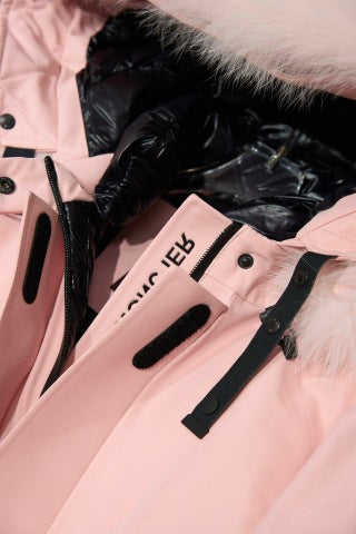 Moncler Grenoble – Parka Tecnico con Cappuccio in Pelliccia e Cintura