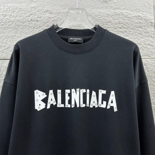 Felpa Balenciaga Oversize – Girocollo con Logo Graphic Black & White