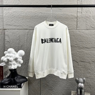 Felpa Balenciaga Oversize – Girocollo con Logo Graphic White & Black