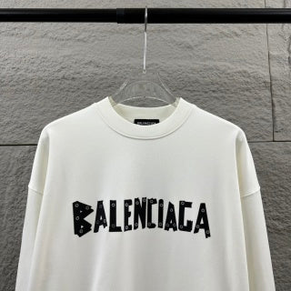 Felpa Balenciaga Oversize – Girocollo con Logo Graphic White & Black