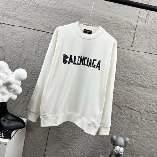 Felpa Balenciaga Oversize – Girocollo con Logo Graphic White & Black