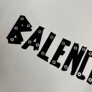 Felpa Balenciaga Oversize – Girocollo con Logo Graphic White & Black
