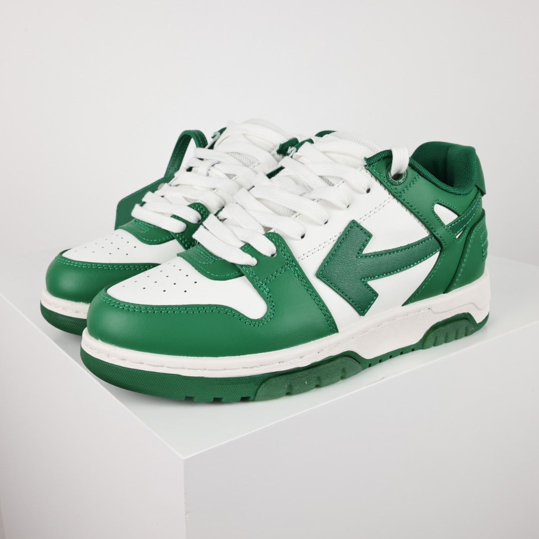 Off-White Out Of Office – Sneakers "O.O.O." Bianco e Verde Pino