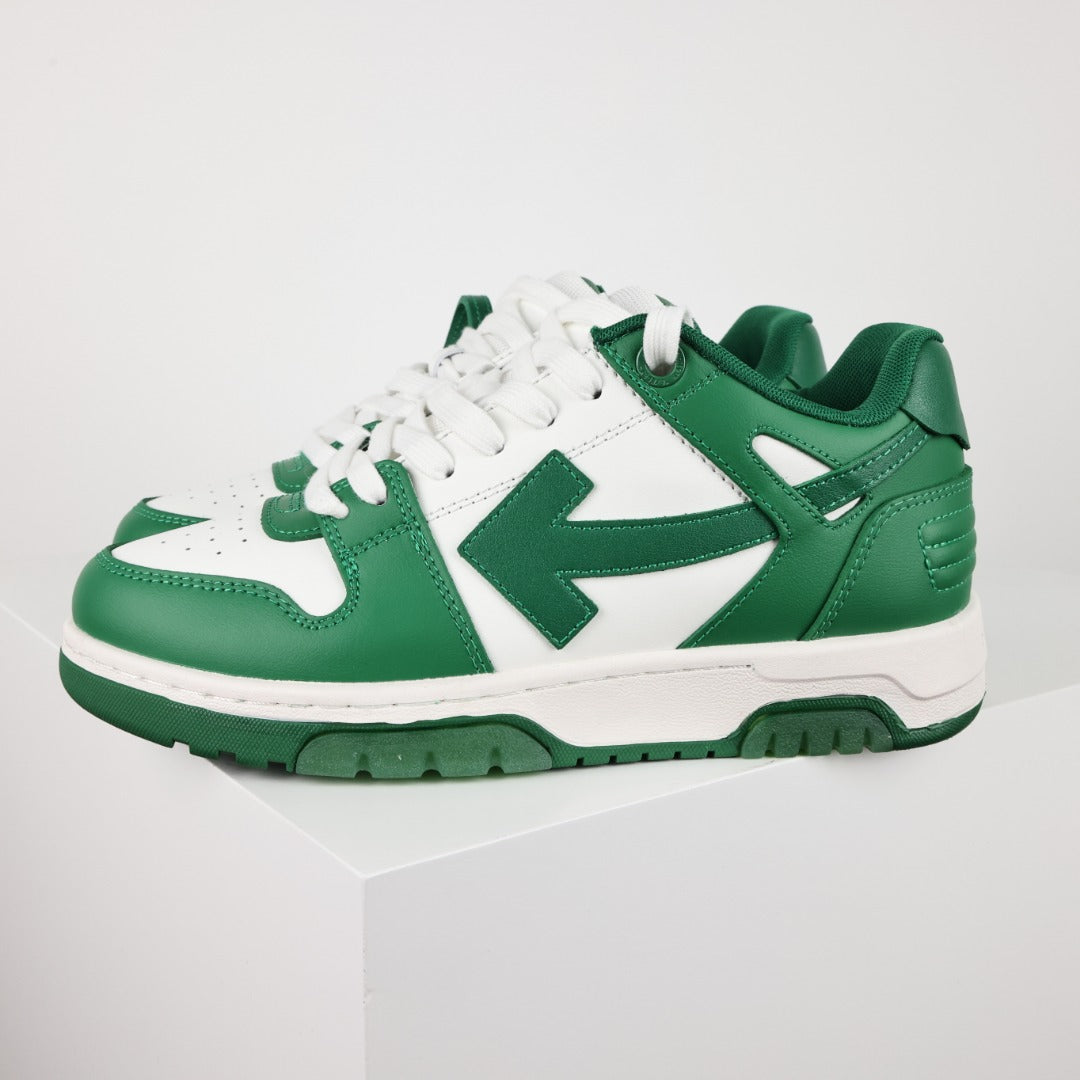 Off-White Out Of Office – Sneakers "O.O.O." Bianco e Verde Pino