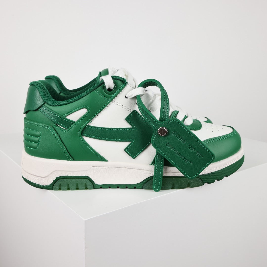 Off-White Out Of Office – Sneakers "O.O.O." Bianco e Verde Pino